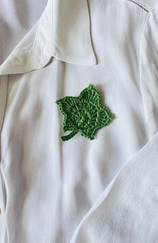 Maple Leaf Crochet Brooch – Handmade Botanical Brooch – Plant Lover Gift