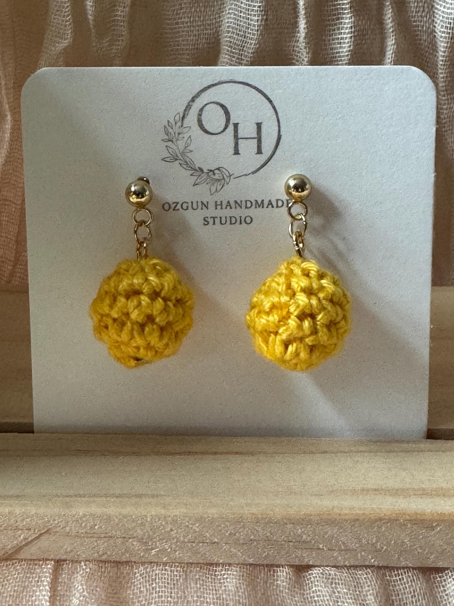 Mini Crochet Dangle Earrings – Colourful Lightweight Handmade Earrings