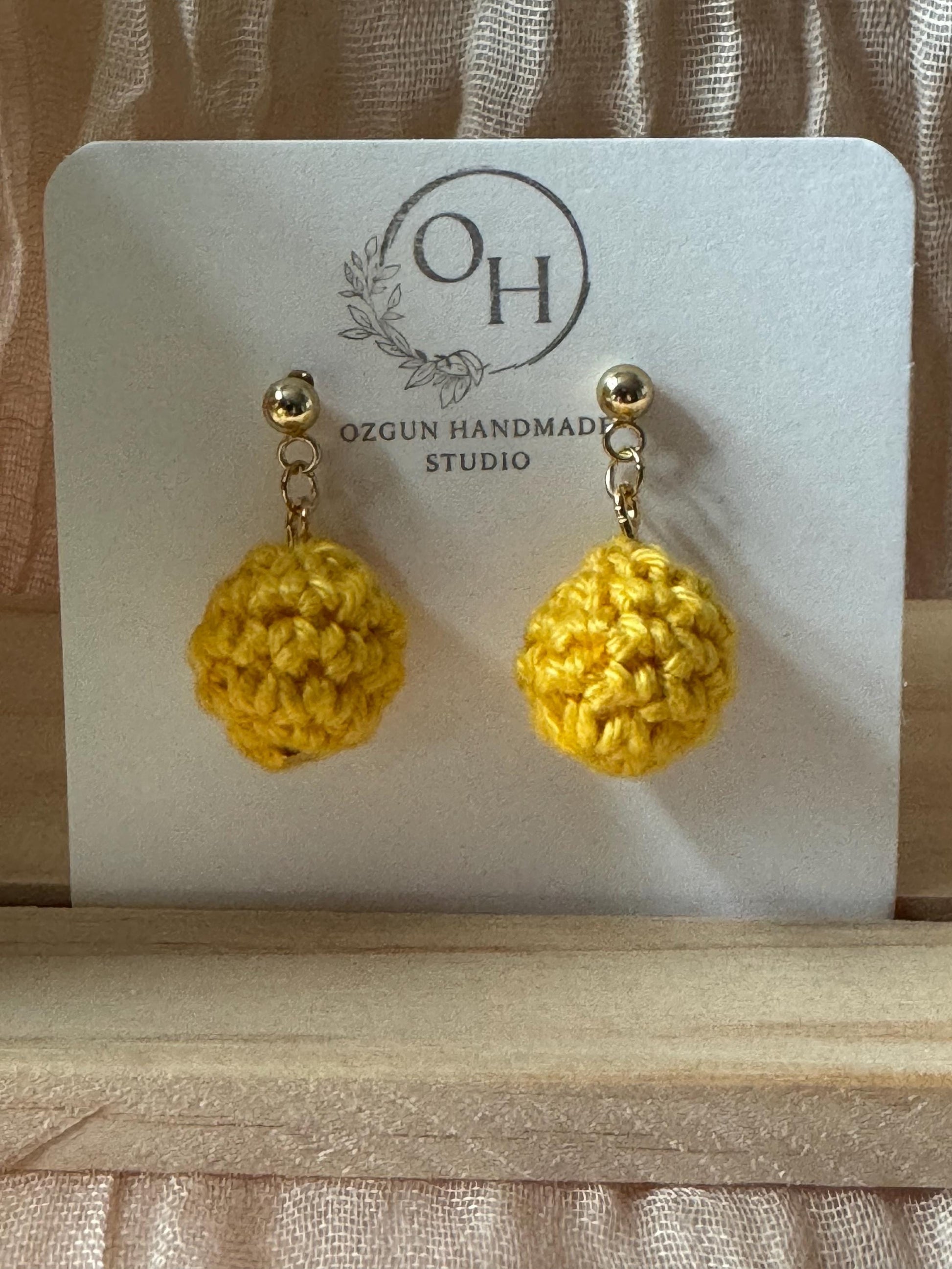 Mini Crochet Dangle Earrings – Colourful Lightweight Handmade Earrings
