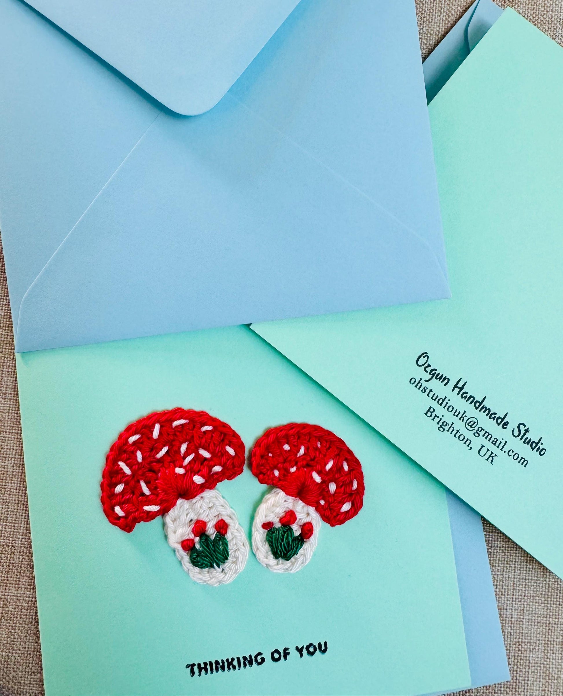 Mushroom Greeting Card – Handmade Woodland Keepsake Gift, Blank Inside - choose your message