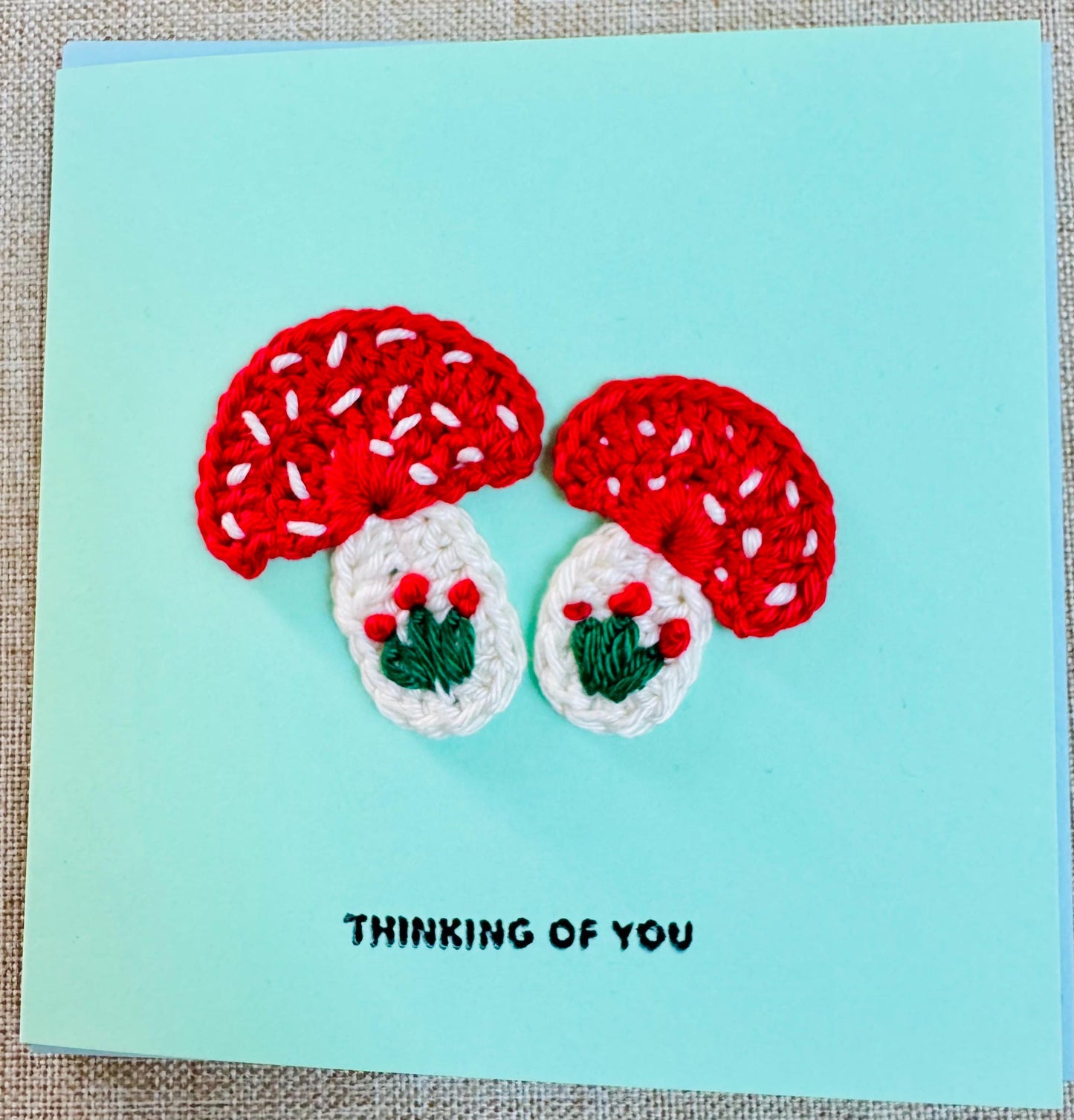 Mushroom Greeting Card – Handmade Woodland Keepsake Gift, Blank Inside - choose your message