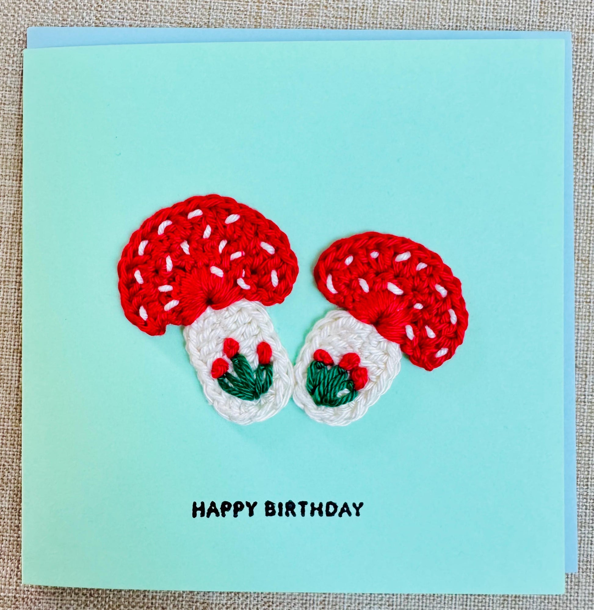 Mushroom Greeting Card – Handmade Woodland Keepsake Gift, Blank Inside - choose your message