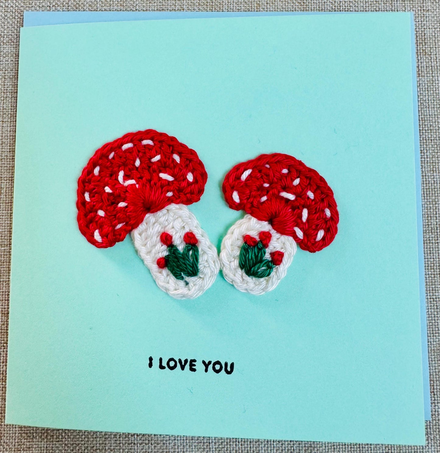 Mushroom Greeting Card – Handmade Woodland Keepsake Gift, Blank Inside - choose your message