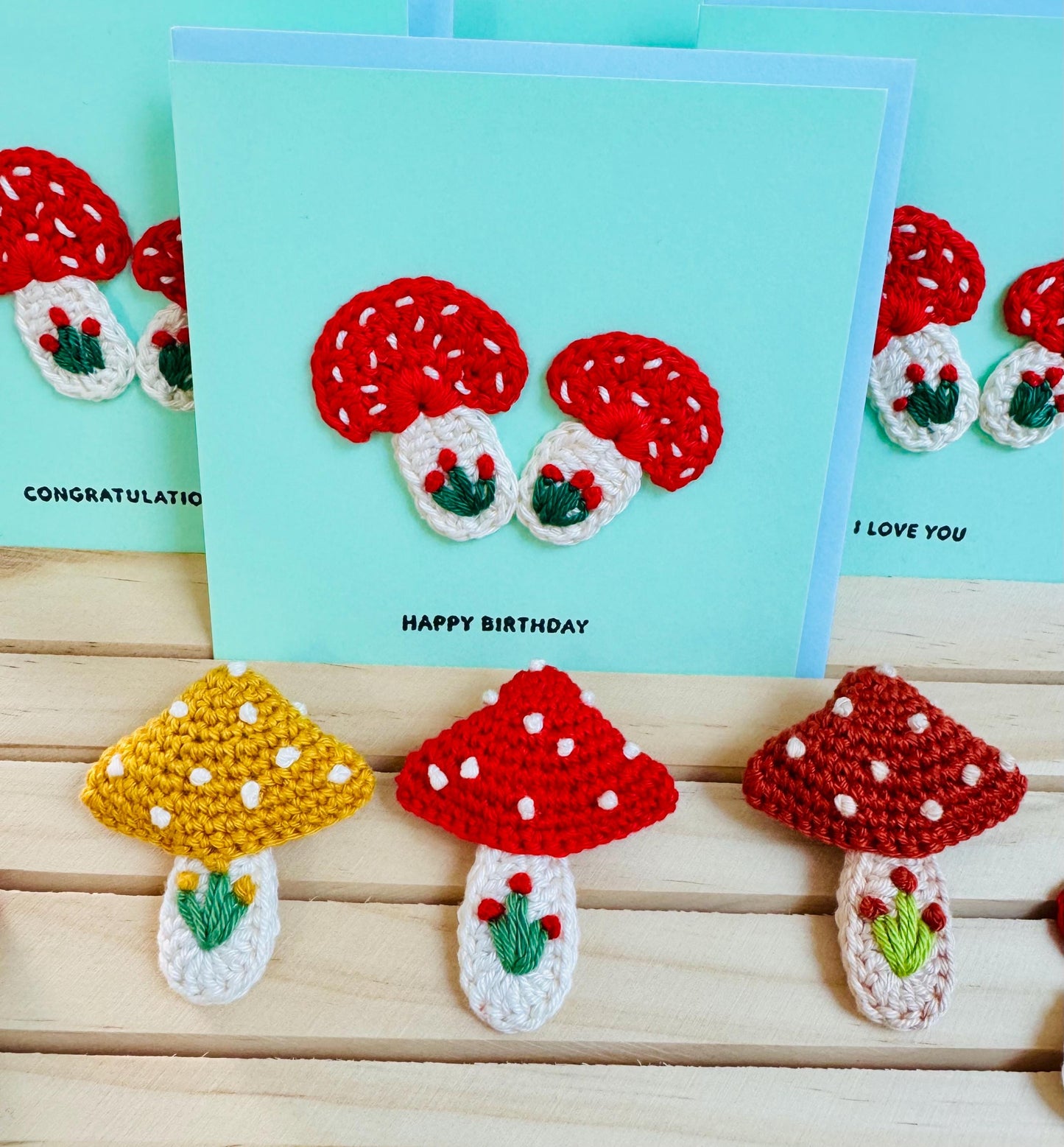 Mushroom Greeting Card – Handmade Woodland Keepsake Gift, Blank Inside - choose your message