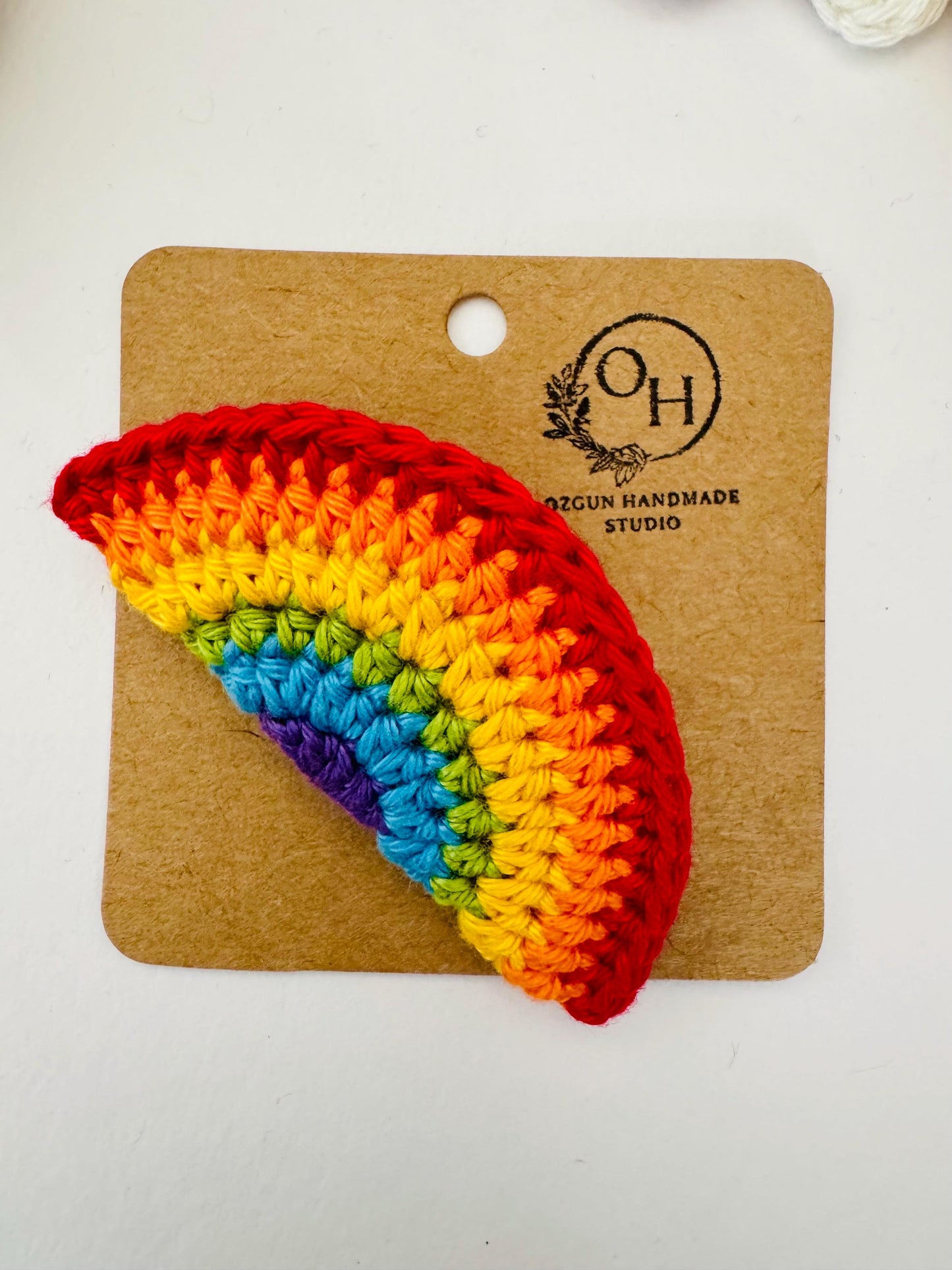 Rainbow Brooch – Handmade Pride Pin - Crochet
