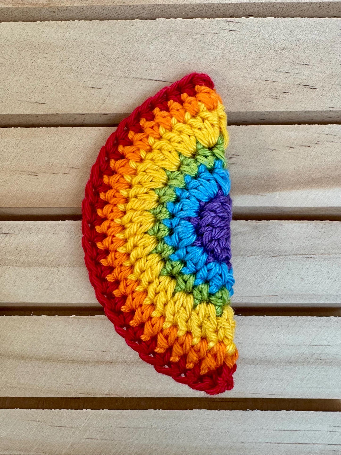Rainbow Hair Clips – Handmade Crochet Cotton Hair Accessories with Crocodile Clip