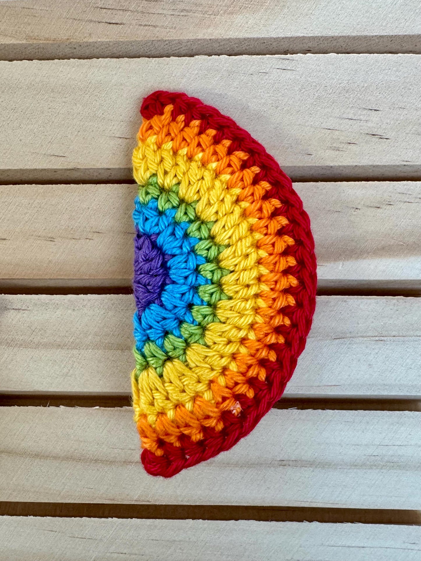 Rainbow Hair Clips – Handmade Crochet Cotton Hair Accessories with Crocodile Clip