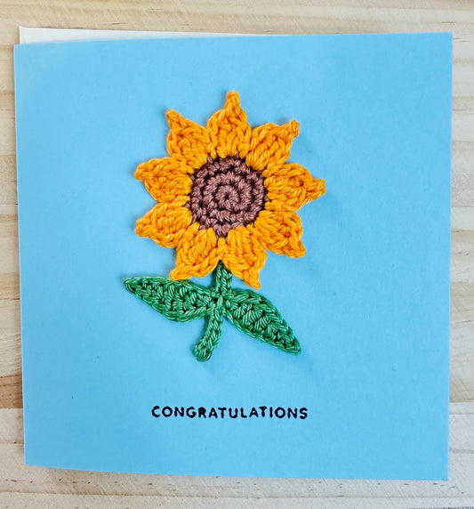 Sunflower Greeting Card – Handmade Keepsake Gift, Blank Inside - choose your message