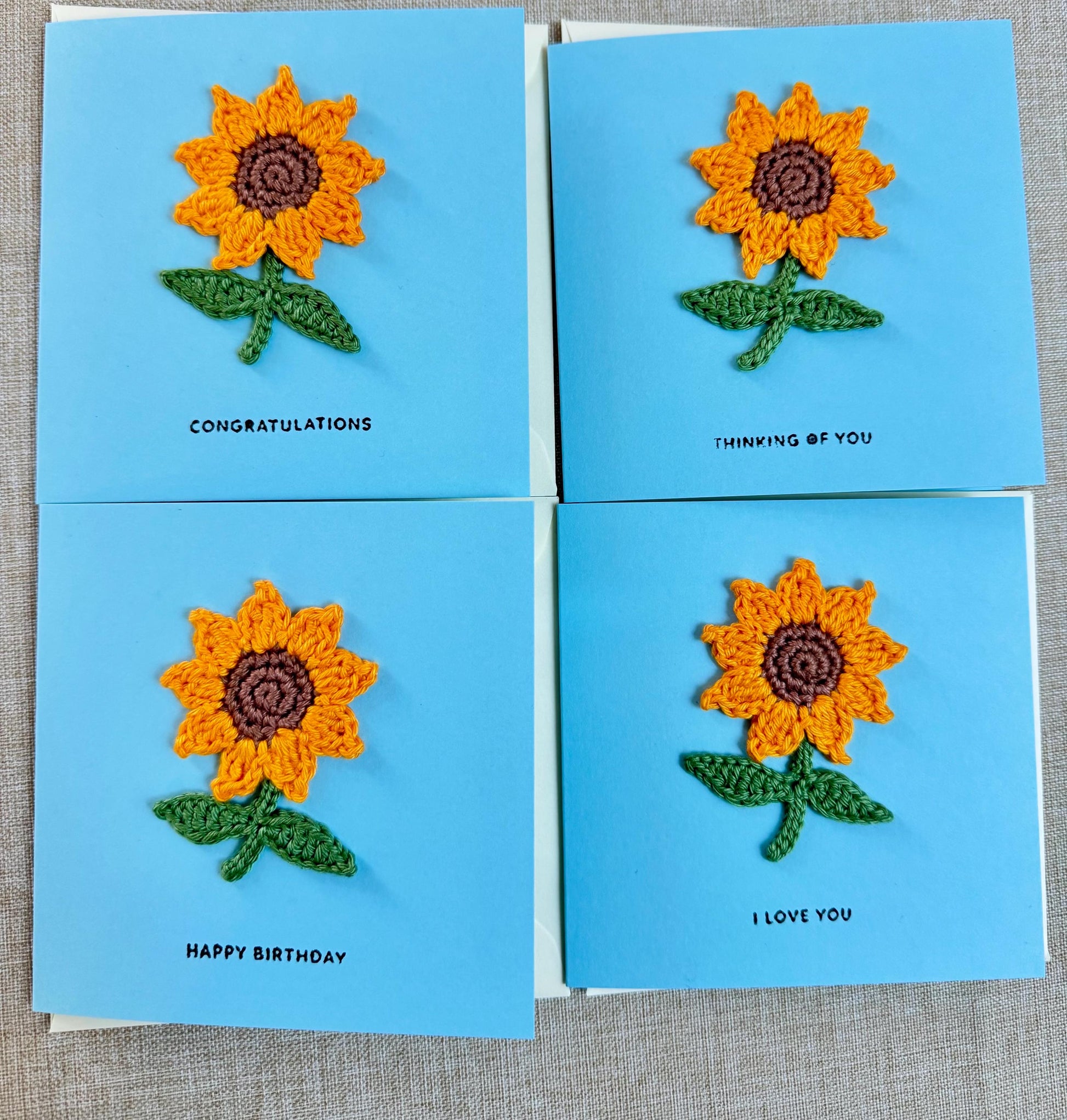 Sunflower Greeting Card – Handmade Keepsake Gift, Blank Inside - choose your message
