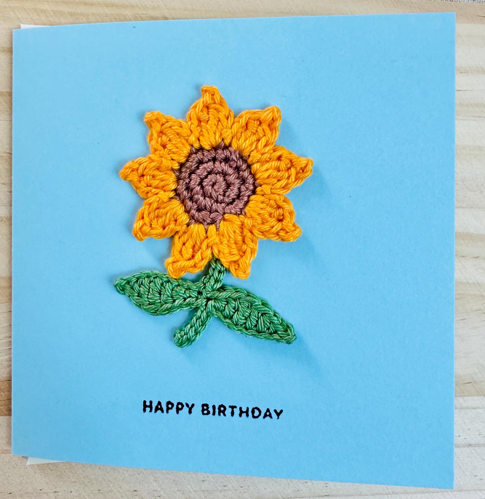 Sunflower Greeting Card – Handmade Keepsake Gift, Blank Inside - choose your message