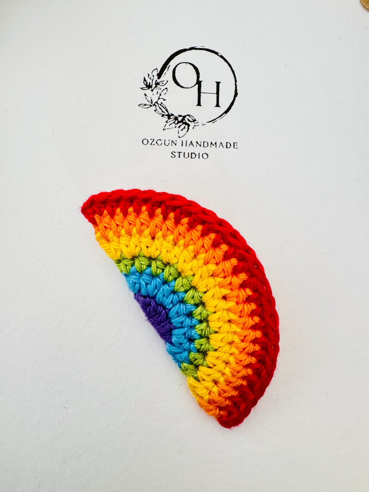Crochet Rainbow Brooch – Handmade Pride Pin __etsy:7226528932