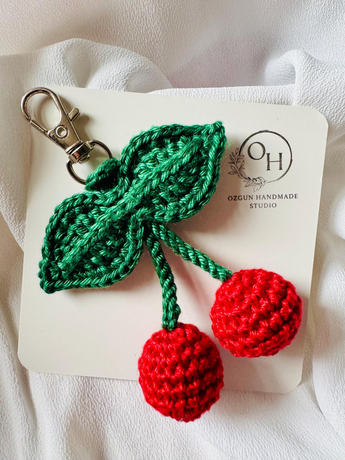 Cherry Crochet Keychain – Bag Charm __etsy:7823975543