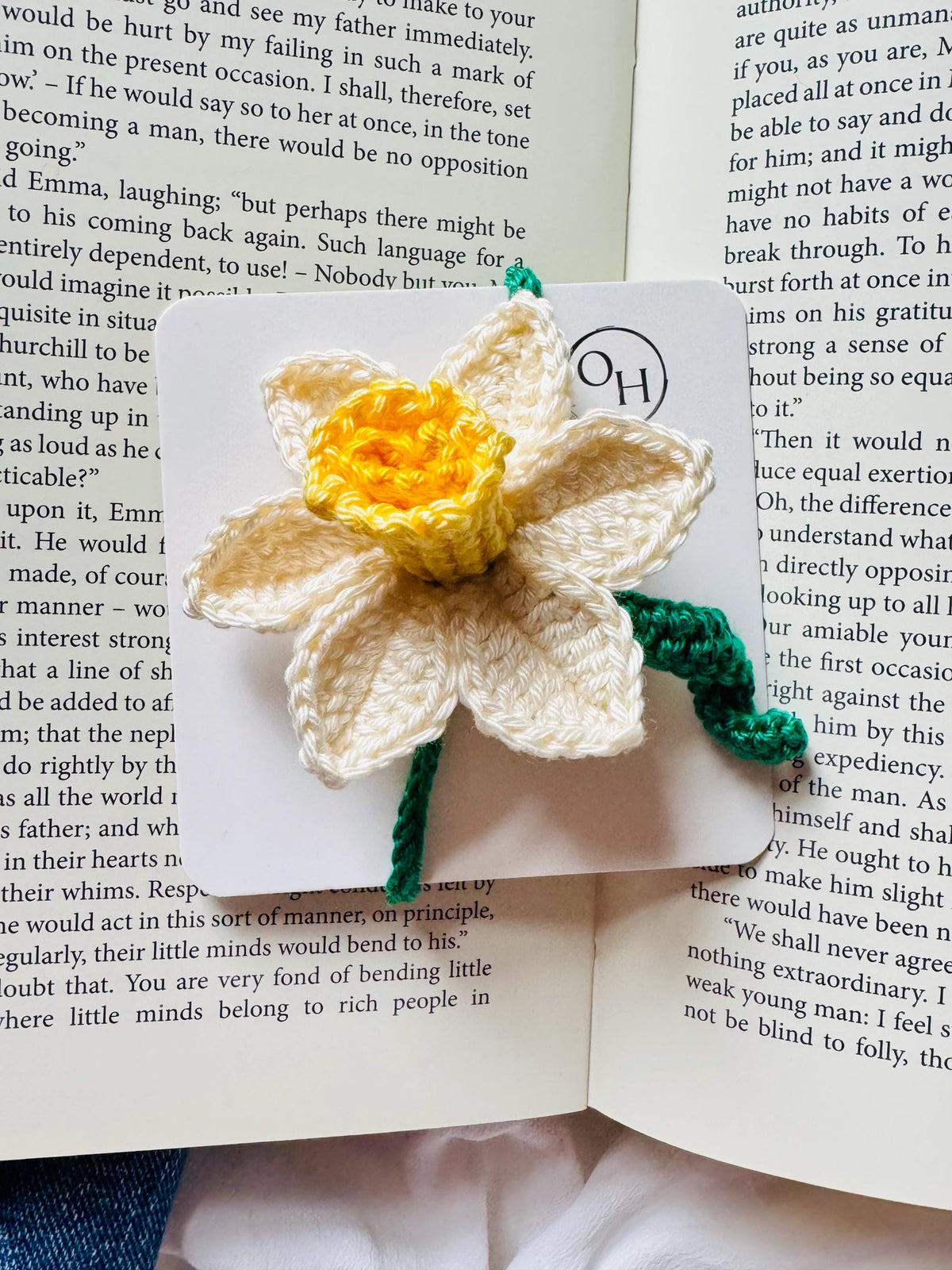 Handmade Crochet Daffodil Bookmark – Daffodil Hope Collection __etsy:7824188663