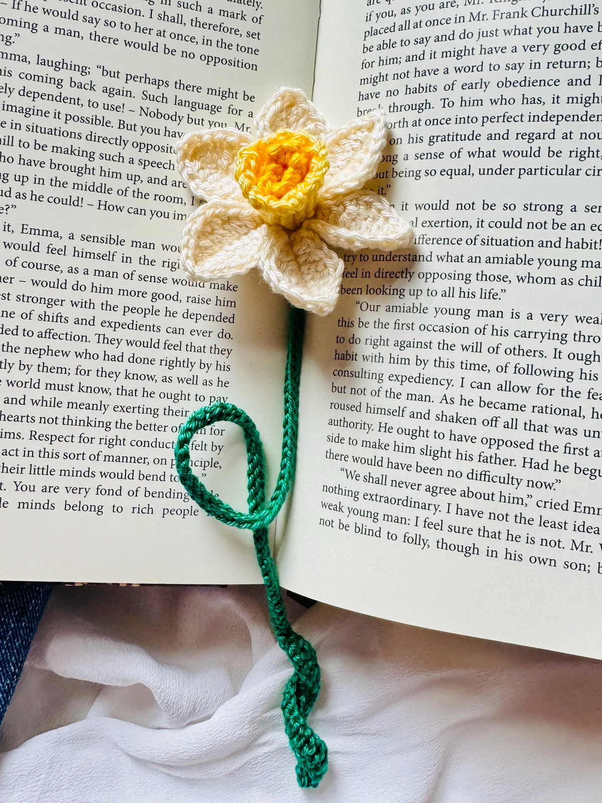Handmade Crochet Daffodil Bookmark – Daffodil Hope Collection __etsy:7824188669
