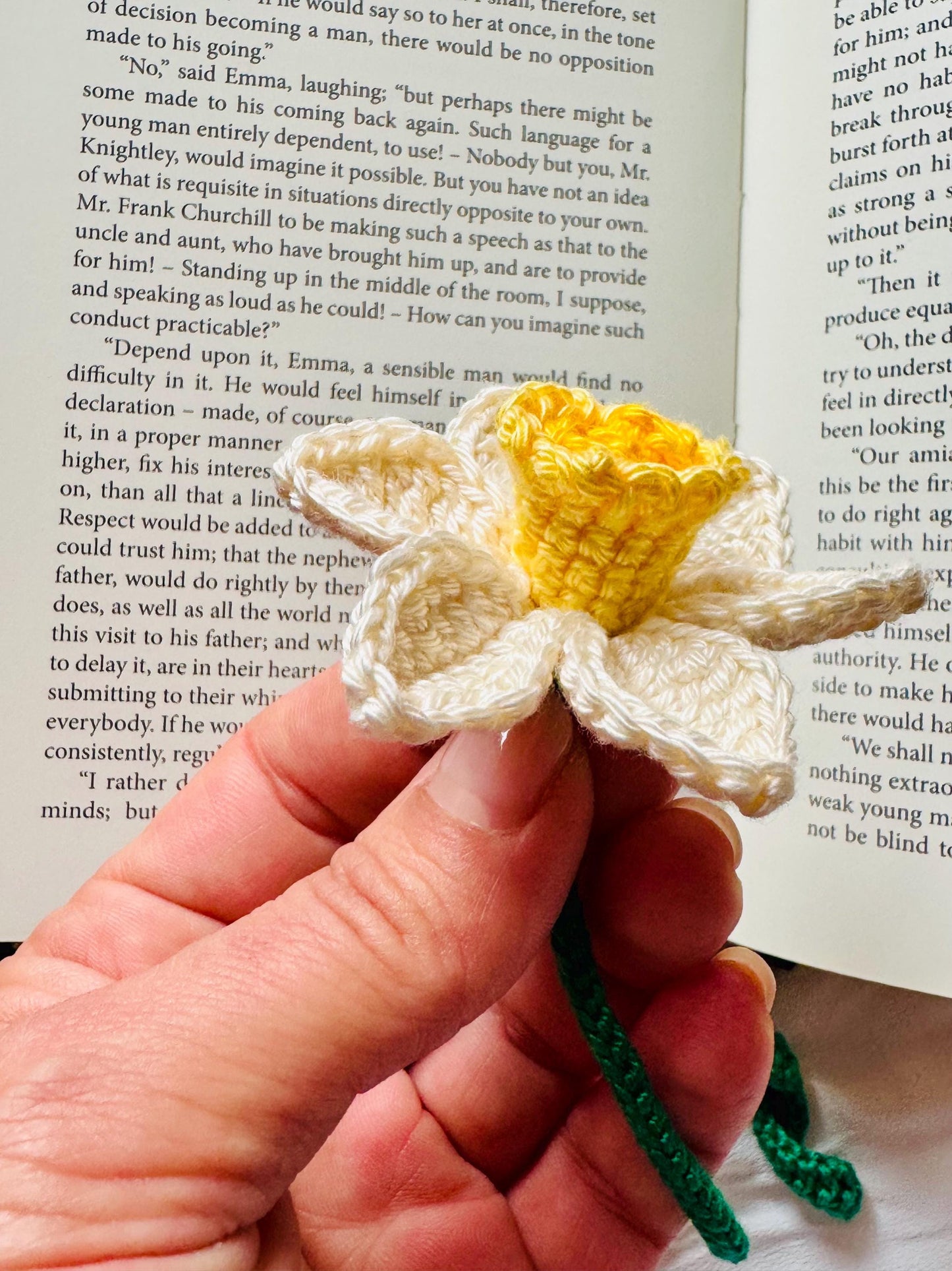 Handmade Crochet Daffodil Bookmark – Daffodil Hope Collection __etsy:7824188683