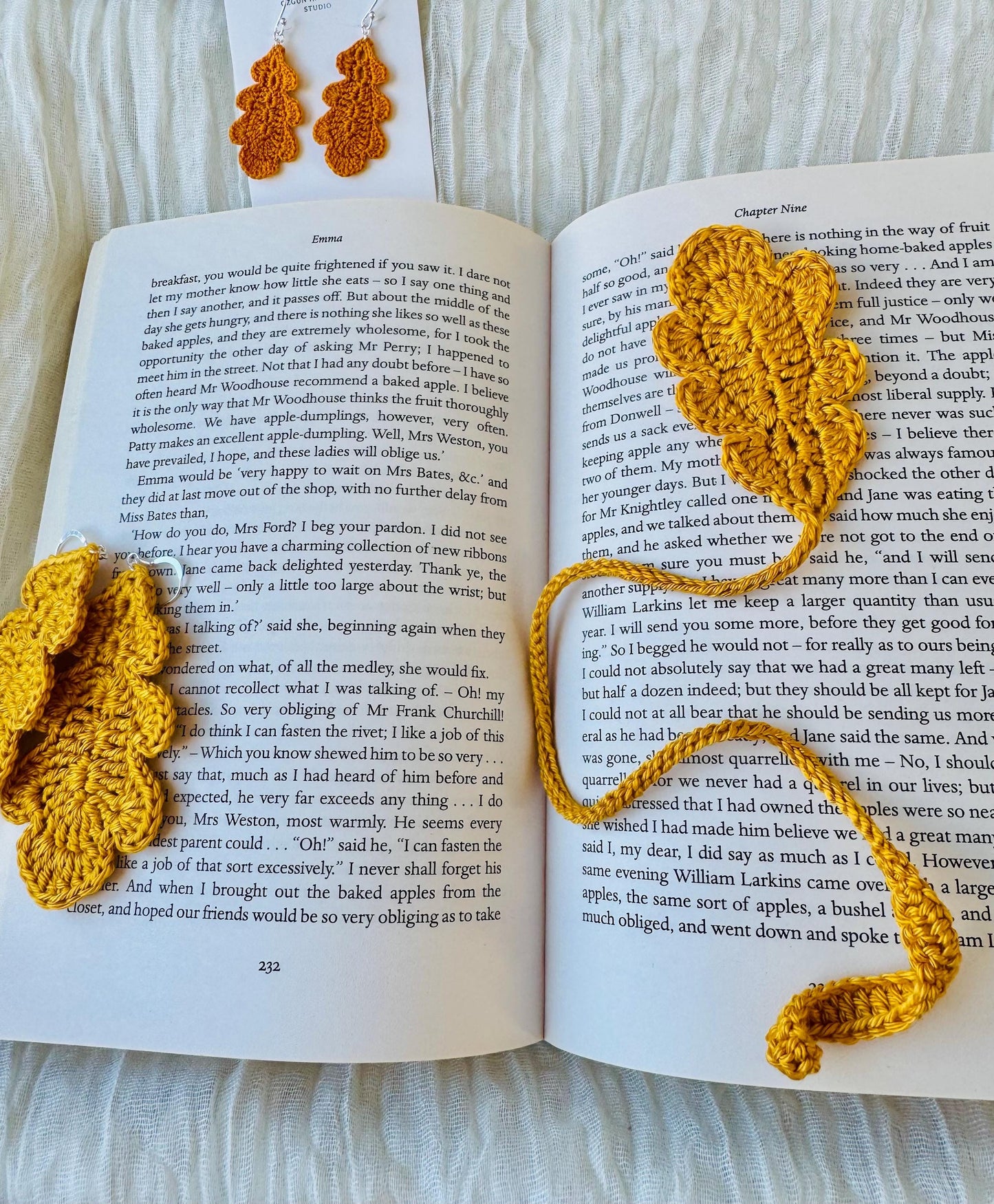 Oak Leaf Crochet Earrings – Botanical Crochet Jewellery – Sterling Silver Hooks __etsy:7845835384