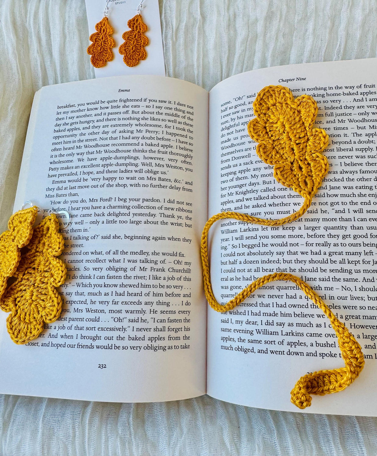 Oak Leaf Crochet Earrings – Botanical Crochet Jewellery – Sterling Silver Hooks __etsy:7845835384