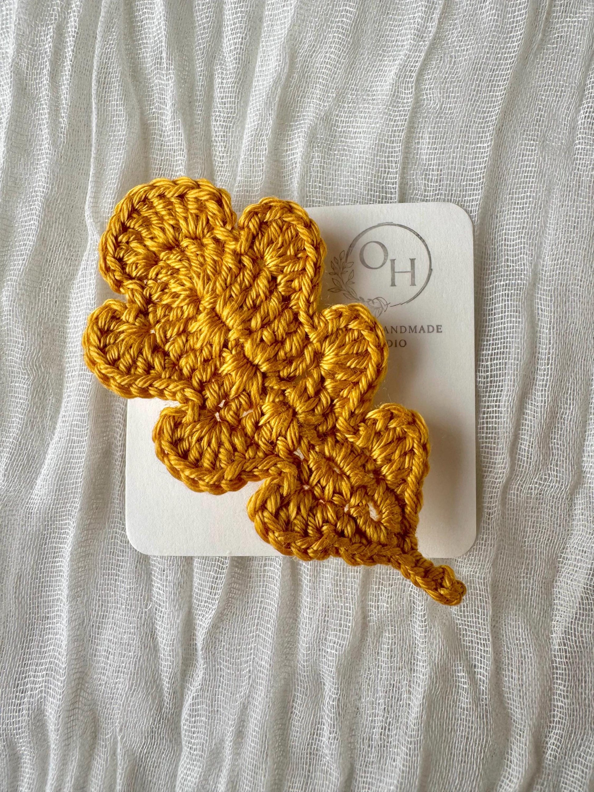 Oak Leaf Crochet Brooch – Handmade Botanical Brooch – Plant Lover Gift __etsy:7846029408