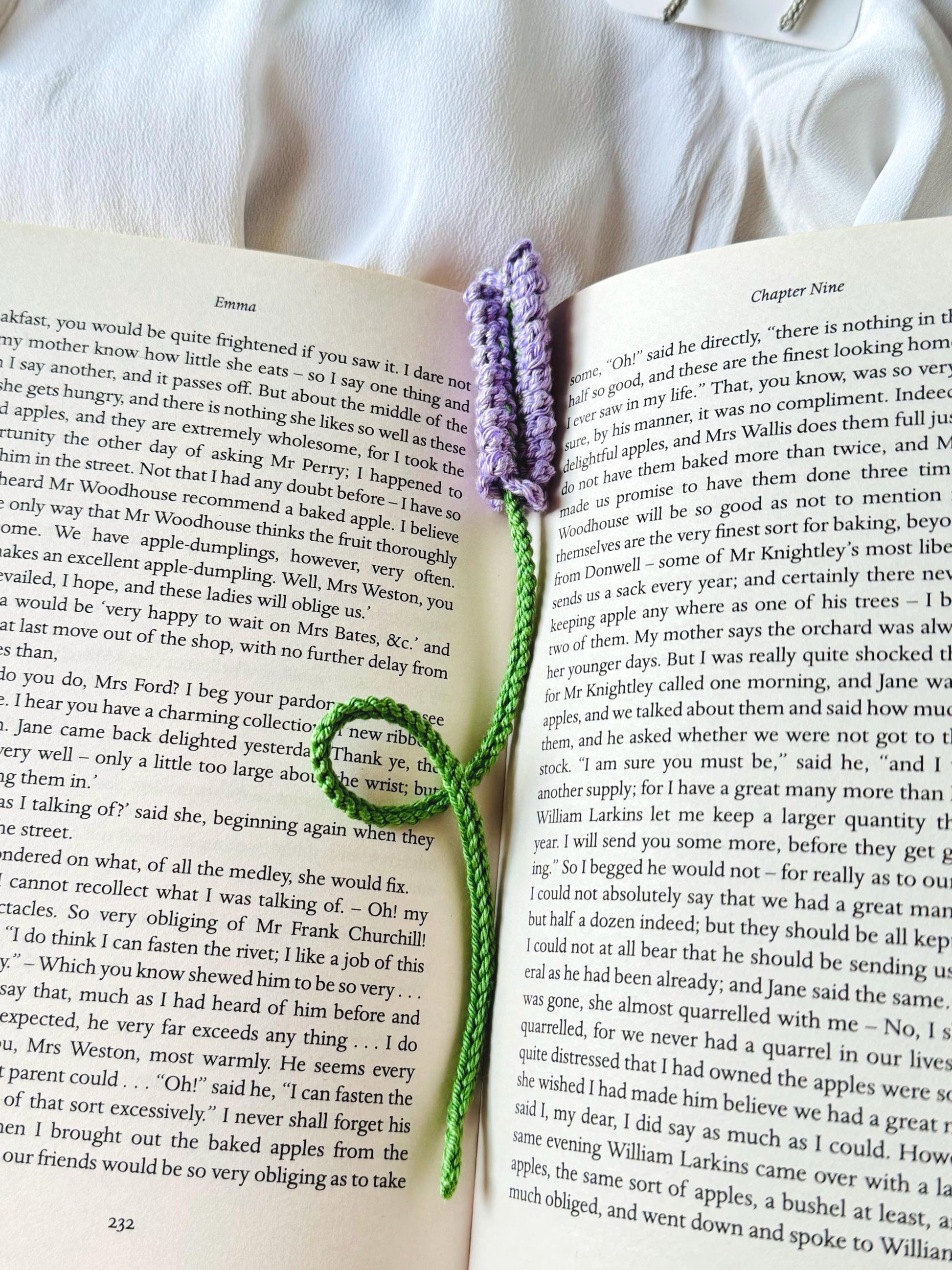 Lavender Bookmark | Handmade Botanical Crochet Bookmark | Soft Minimal Book Lover Gift __etsy:7846758816