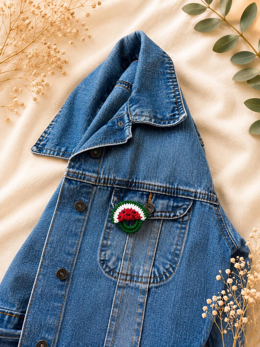 Crochet Watermelon Slice Glasses Holder Brooch, Crochet Fruit Pin, Summer Accessory __etsy:8066928820