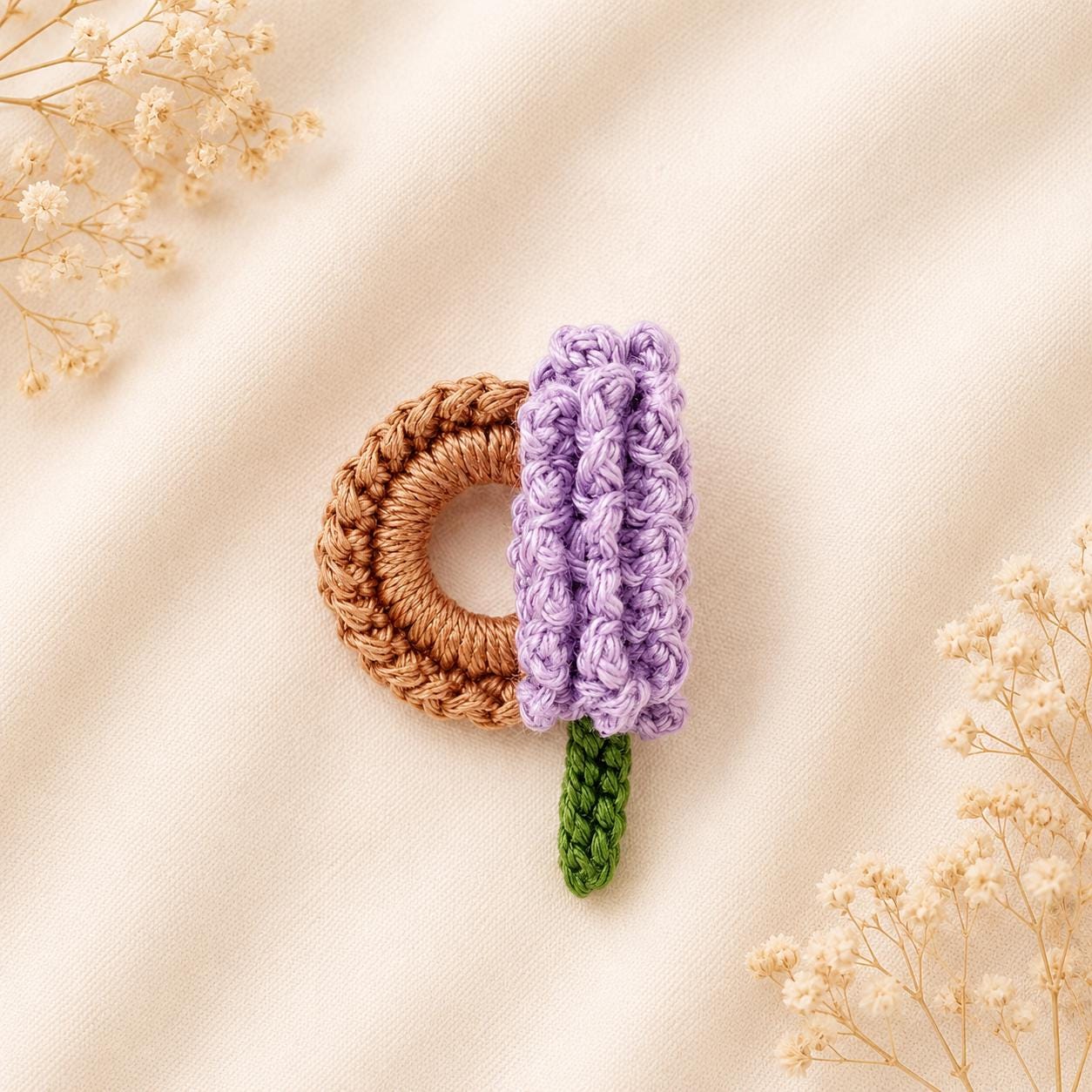 Crochet Lavender Glasses Holder Brooch, Floral Eyeglass Pin, Funcional Cotton Yarn Accessory __etsy:8067241610