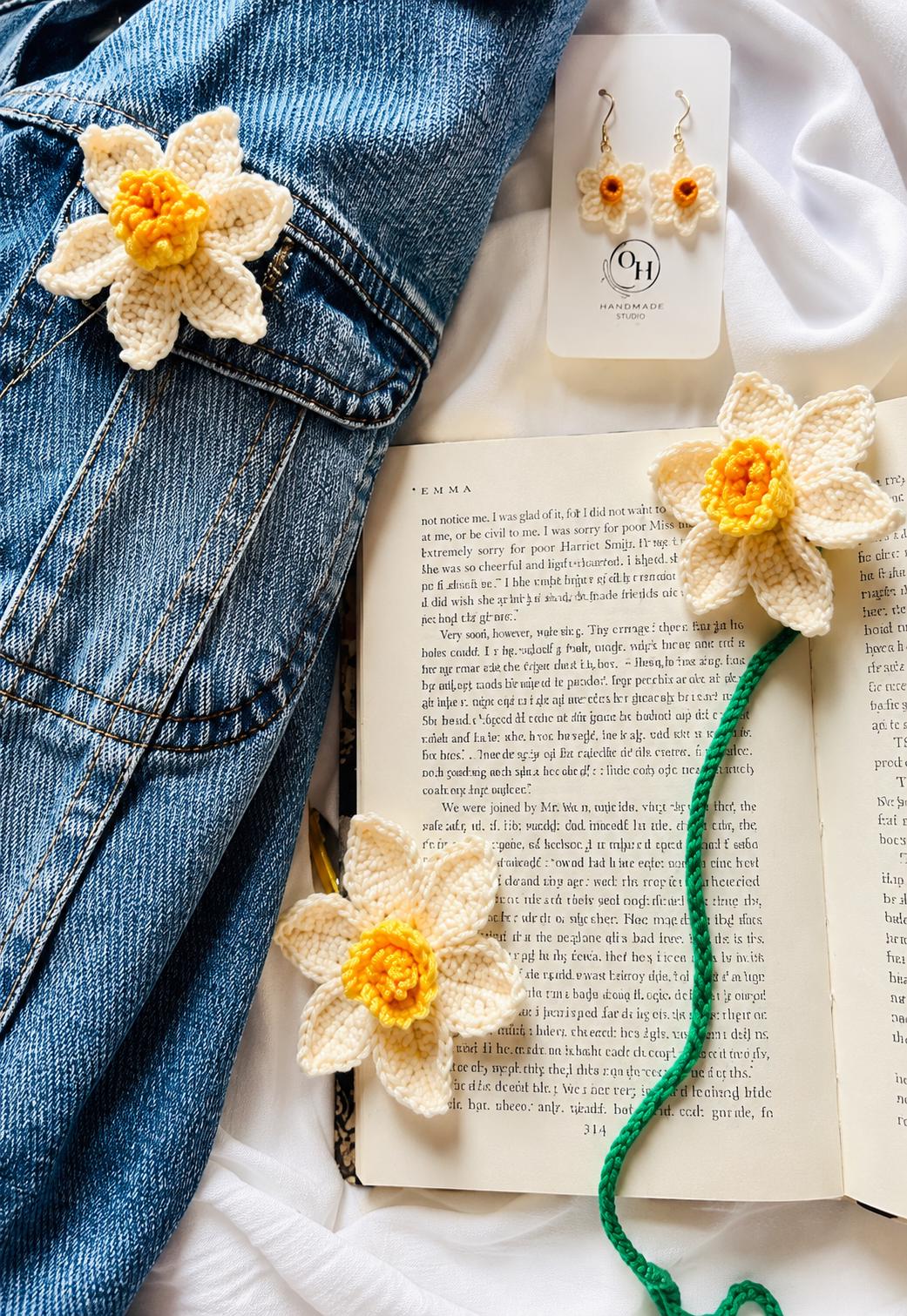 Handmade Crochet Daffodil Bookmark – Daffodil Hope Collection __etsy:8081077142
