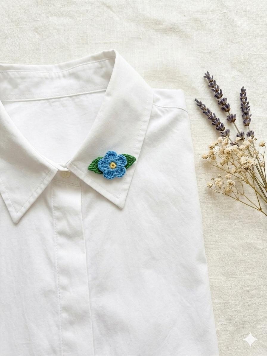 Handmade Crochet Flower Brooch: Cotton Floral Pin, 6 Colors __etsy:8081772006