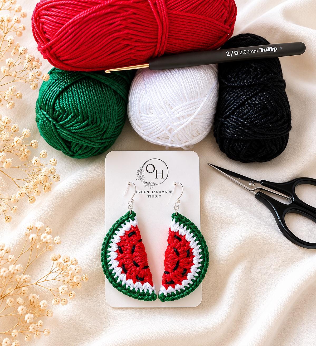 Handmade Crochet Watermelon Brooch, Cotton Summer Fruit Accessory, Cottagecore Style Pin __etsy:8081904104