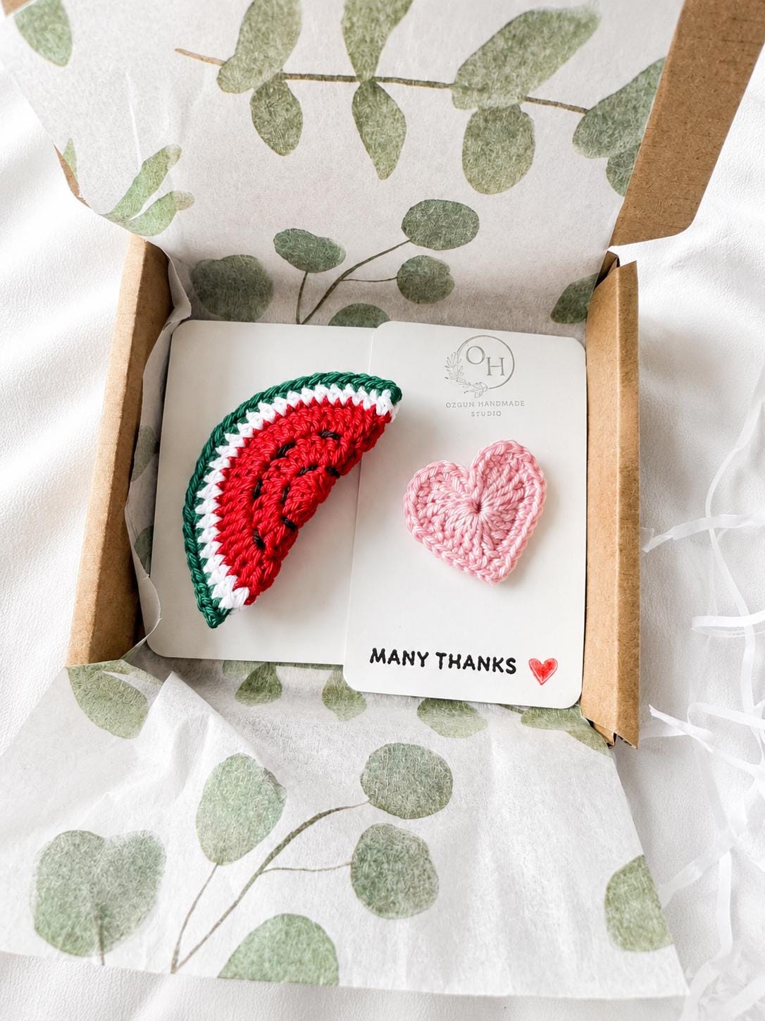 Handmade Crochet Watermelon Brooch, Cotton Summer Fruit Accessory, Cottagecore Style Pin __etsy:8084281694