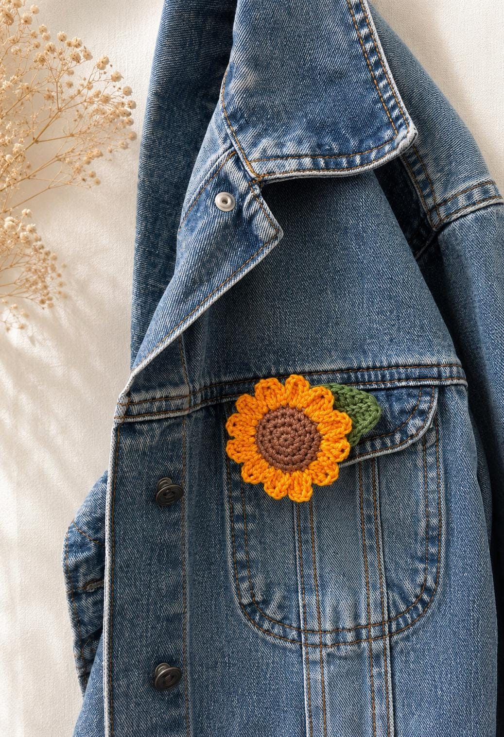 Sunflower Crochet Brooch + Bookmark Set – Handmade Floral Gift, Nature Inspired, UK Made __etsy:8085867190