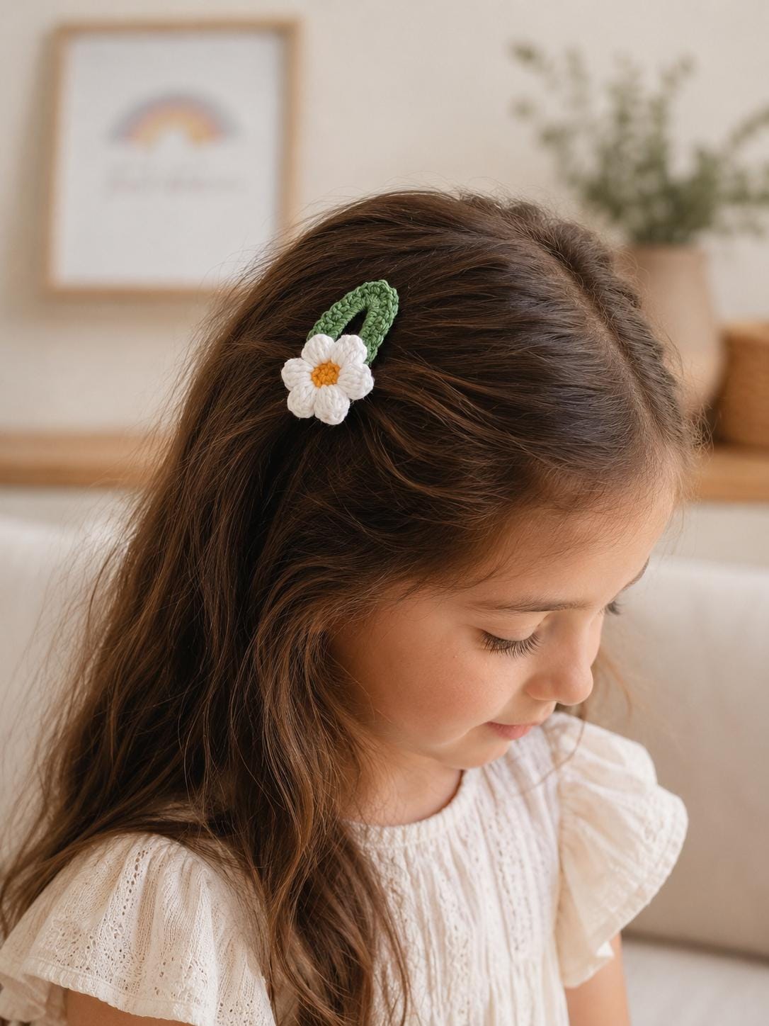 Crochet Sunflower or Daisy Hair Clip __etsy:8089667264