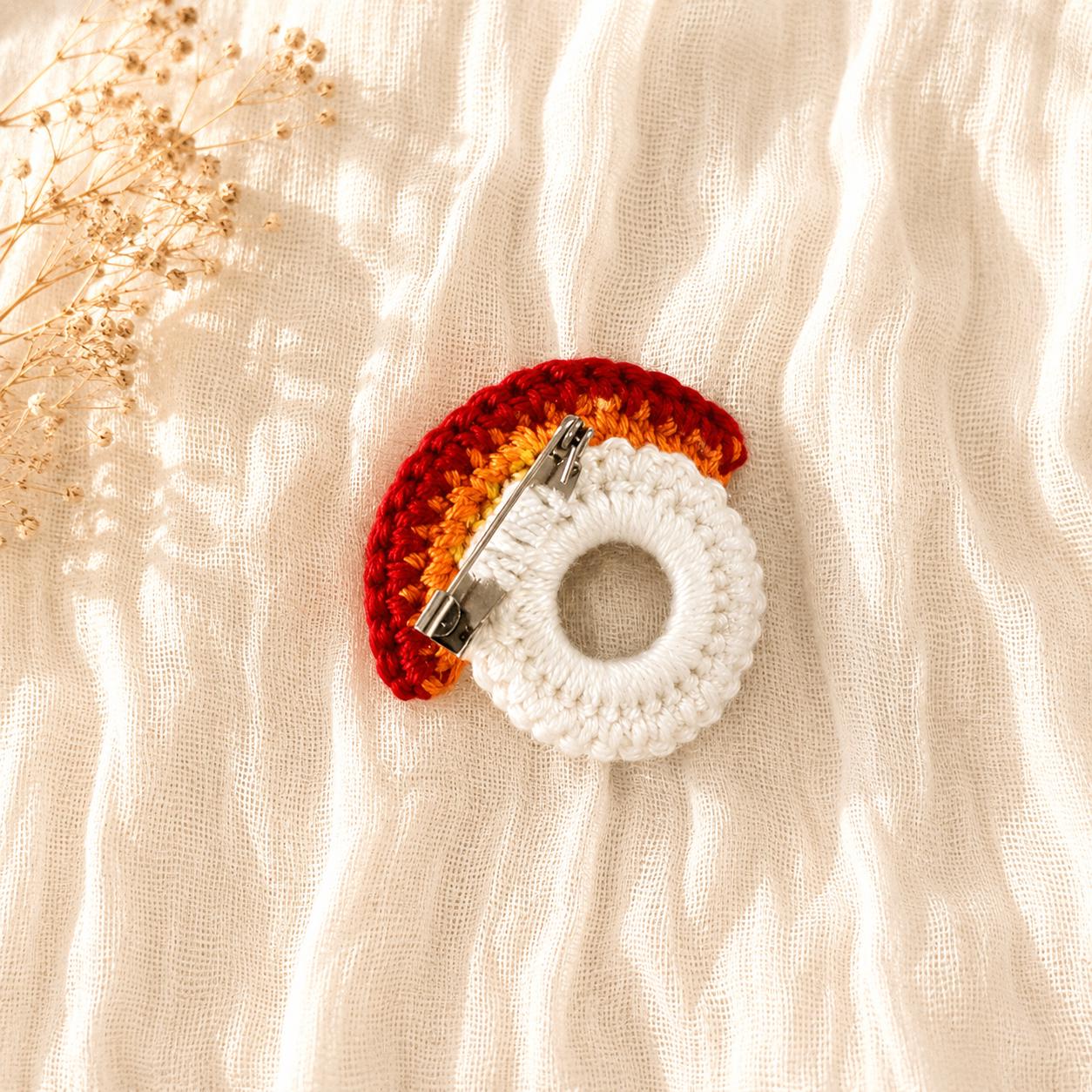 Crochet Rainbow Glasses Holder Brooch, Pride Accessory, Cotton Yarn Pin __etsy:8110813173