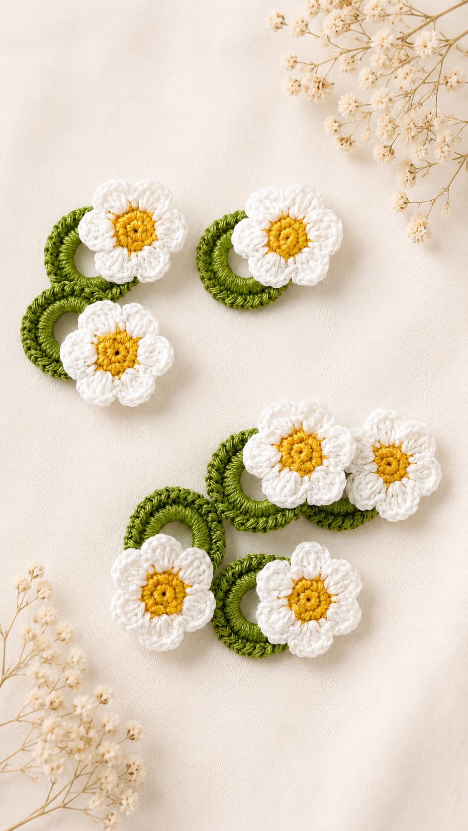 Crochet Daisy Glasses Holder Brooch, Handmade Floral Eyeglass Accessory __etsy:8114379115