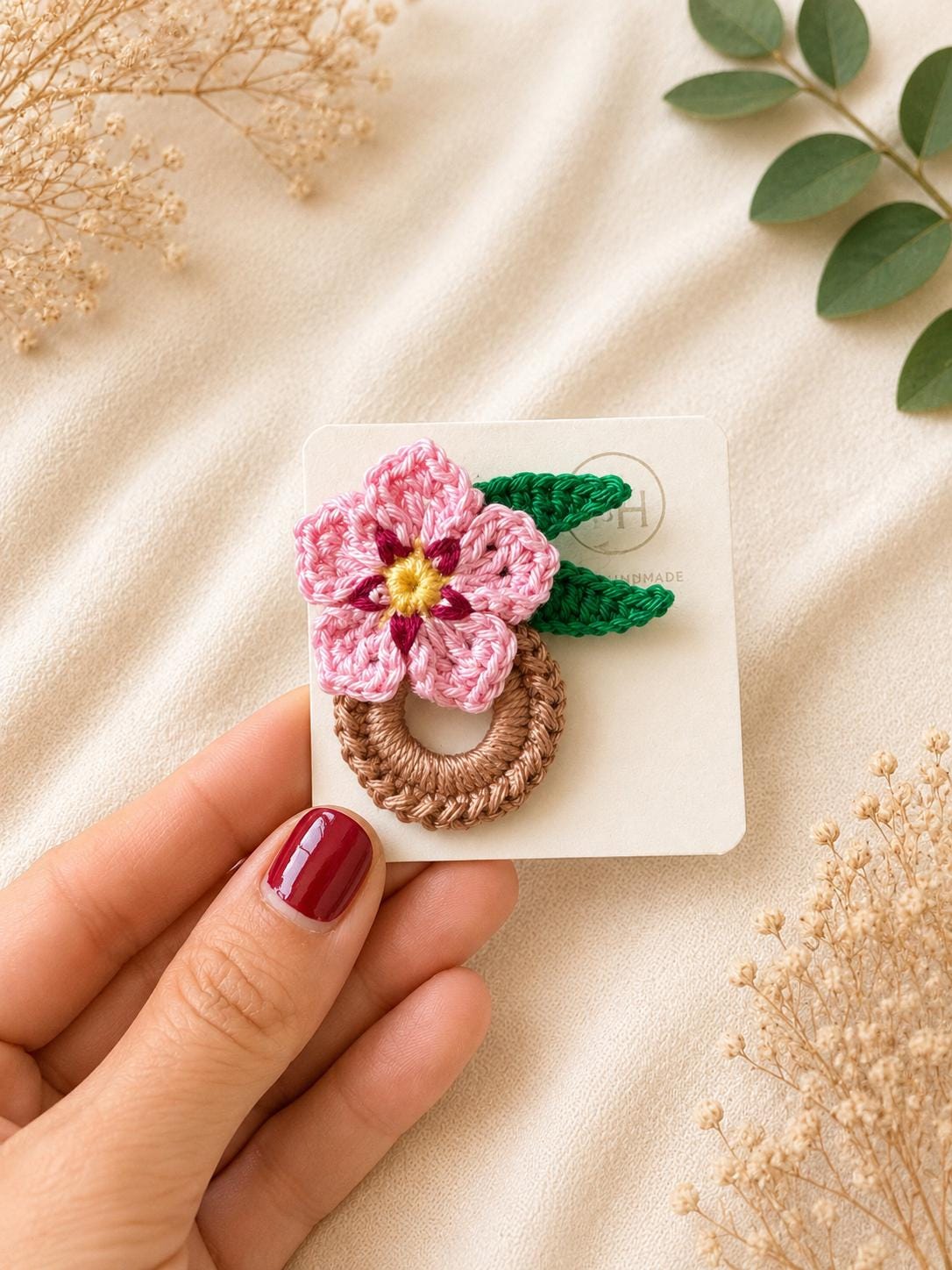 Crochet Forget Me Not Flower Glasses Holder Brooch, Botanical Eyeglass Pin Accessory __etsy:8114943383