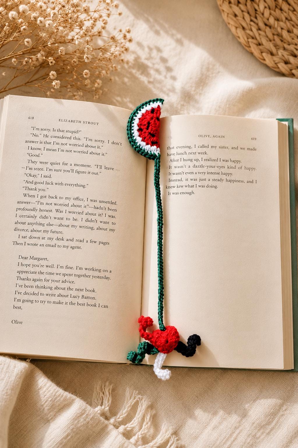 Crochet Watermelon Heart Bookmark: Palestinian Flag Colors, Car or Bag Charm __etsy:8129024267