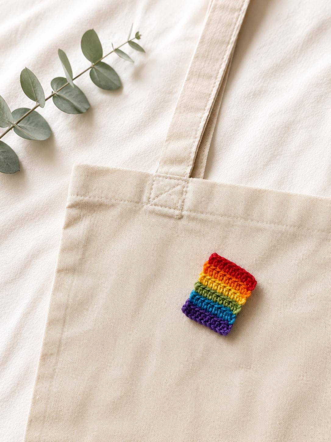 Crochet Rainbow Pin Badge – Handmade Pride Accessory (3x4 cm) __etsy:8133559943