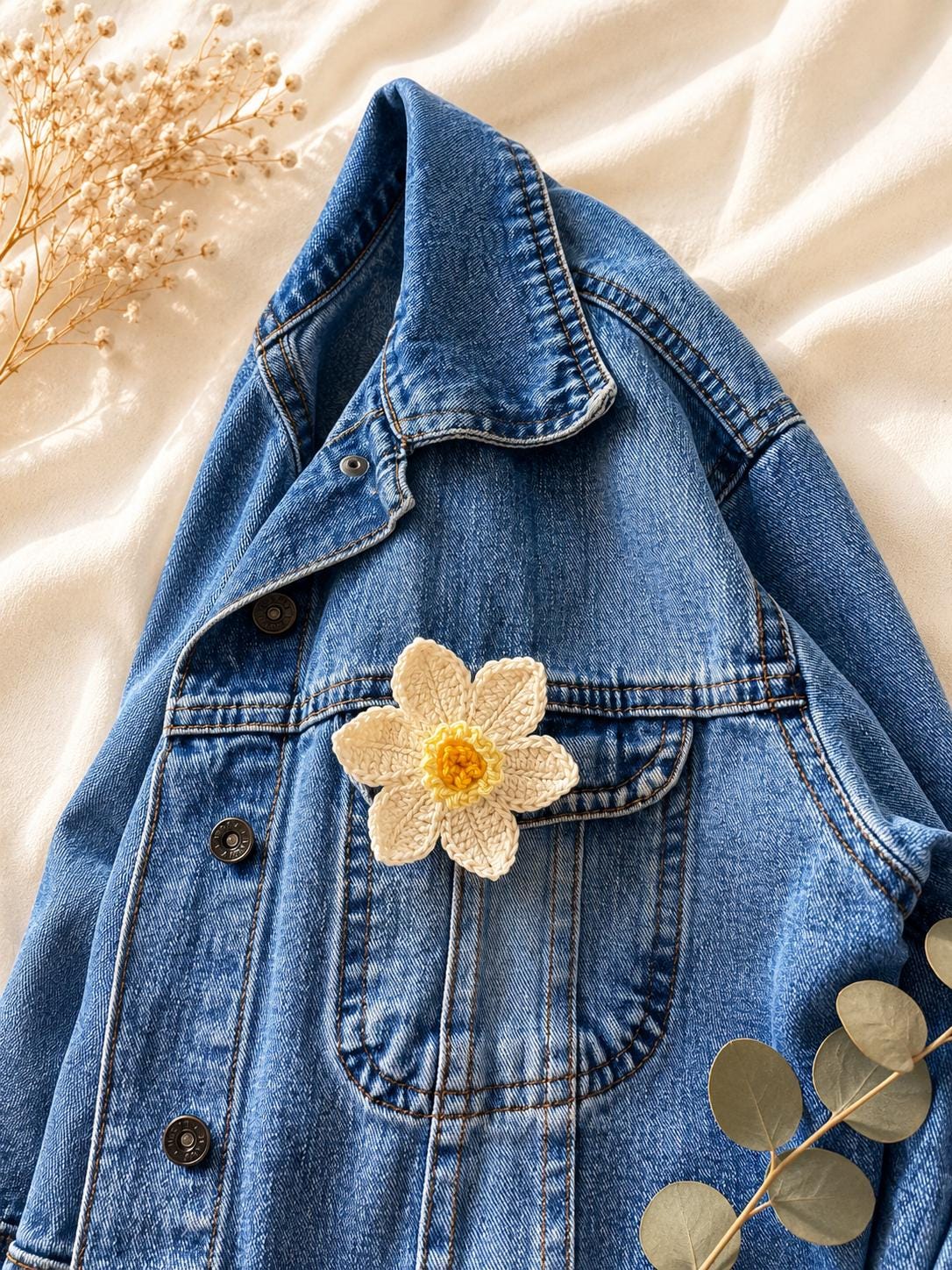 Crochet Daffodil Hair Clip – Handmade Flower Hair Accessory __etsy:8175616851