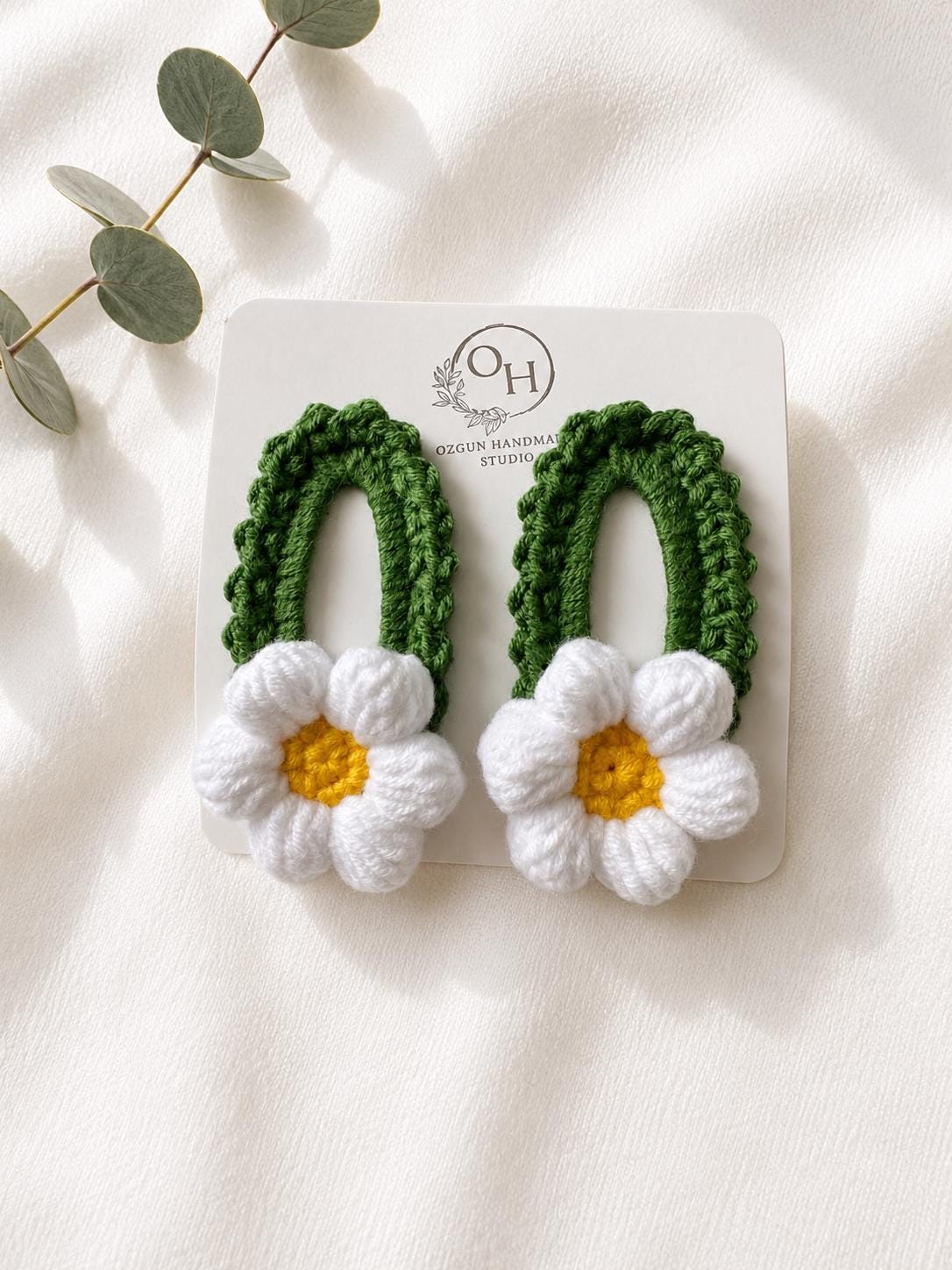 Crochet Daisy Sunflower Hair Clip, Brooch, Floral Accessory, Handmade Mercerized Cotton Yarn __etsy:8176352401