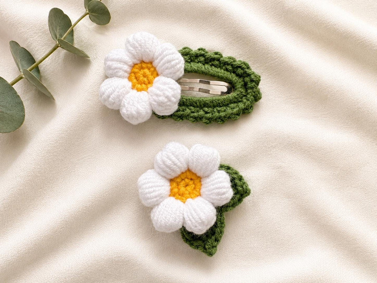 Crochet Sunflower or Daisy Hair Clip __etsy:8176568445