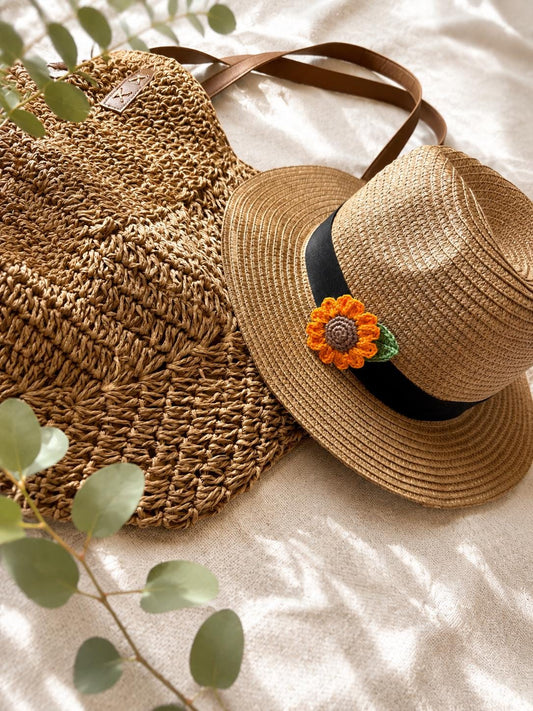 Crochet Sunflower Brooch, Handmade Floral Pin, Flower Brooch, Cottagecore Gift __etsy:8234953972